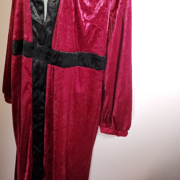 Black and Burgundy Velvet Dress NWOT - Picture 4 of 9